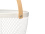 KINVARA Cesta Redonda Blanca Asa Bambu