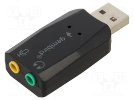 GEMBIRD Carte informatique sonore USB 2.0 avec 2 socles Jack 3,5mm noir