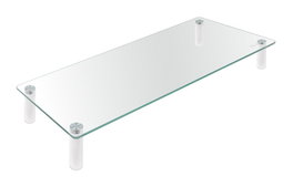 Soporte Elevateur TooQ pour Moniteur, en Verre, Ergonomique, Antidérapant, 80 mm