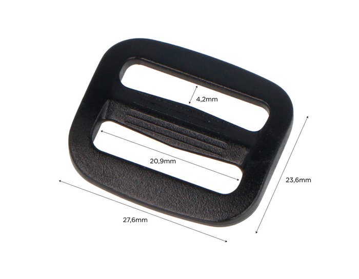 Innspiro Boucle coulissante rectangulaire en plastique noir 20,9 mm (Lot de 5)