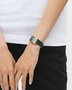 Daniel Wellington DW00100694 avec bracelet cuir vert et boîtier rose