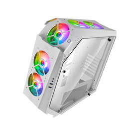 Mars Gaming MC51 Premium Boîtier PC ATX avec 5 ventilateurs 12cm ARGB, fenêtre en verre trempé, contrôleur RGB