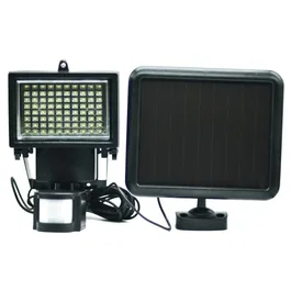Galix Spot Solaire Extérieur avec Détecteur de Présence, 80 LED 650 Lumens, Panneau Solaire Déporté 0.7 W, Noir