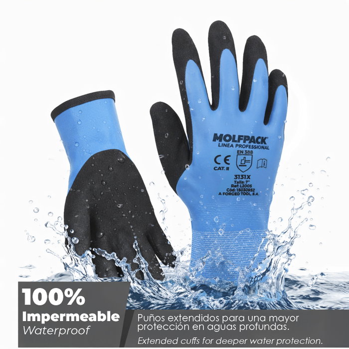 WOLFPACK LINEA PROFESIONAL Gant Latex Foam Imperméable 7 pouces