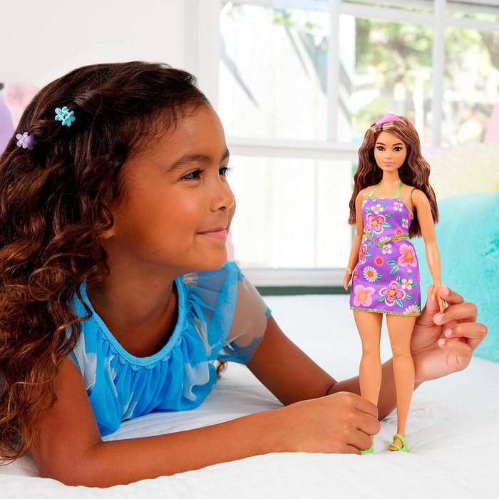 Barbie Fashionistas Poupée Robe Fleurie JJN57