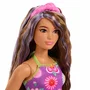 Barbie Fashionistas Poupée Mode et Diversité - JJN57 - Poupée Mannequin avec Tenue Fleurie Tendance, Jeu d'Imitation pour Enfants à Partir de 3 Ans