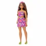Barbie Fashionistas Poupée Mode et Diversité - JJN57 - Poupée Mannequin avec Tenue Fleurie Tendance, Jeu d'Imitation pour Enfants à Partir de 3 Ans