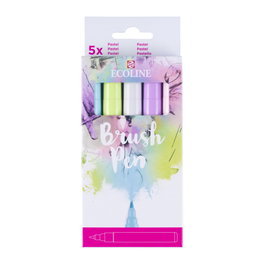 Ecoline Brush Pen estuche Pastell, 5 couleurs