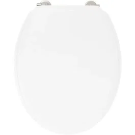 Gelco Abattant WC Duplo Blanc en Poudre de Bambou - Abattant Universel avec Charnières Inox