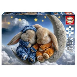 Educa Puzzle 100 pièces - Thème Rêves de Lapins - Multilingue (espagnol, anglais, français, allemand, italien, portugais, néerlandais)