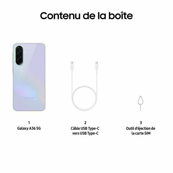 Samsung Galaxy A36 5G 6,7" 6 GB RAM 128 GB Blanc Lavande