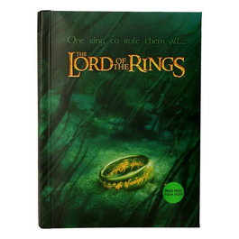 SD TOYS - Cuaderno A5 Le Seigneur des Anneaux One Ring To Rule Them All avec lumière - 90 pages lignées - Fonctionne avec 3 piles AG10 (fournies)