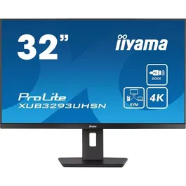 Iiyama XUB3293UHSN-B5 - Moniteur PC 32" (81,3 cm) 4K UHD IPS, 60 Hz, 4 ms, Commutateur KVM, USB-C, Réglable en hauteur