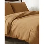 Parure de lit King Size Satin Moutarde - 1 housse de couette 240 x 220 cm + 2 taies d'oreiller 60 x 60 cm