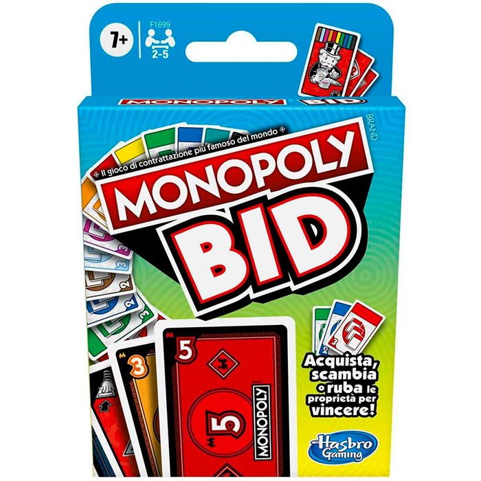 Hasbro Gaming Monopoly Bid - Jeu de cartes en italien - Hasbro Gaming - Pour adultes et enfants à partir de 7 ans
