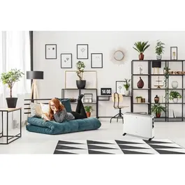 Oceanic Radiateur Convecteur Électrique 2000W, Mobile avec 3 Puissances, Blanc, Chauffage d'Appoint