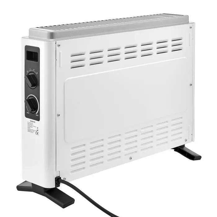Oceanic Radiateur Convecteur Électrique 2000W, Mobile avec 3 Puissances, Blanc, Chauffage d'Appoint