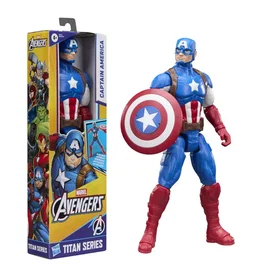 Hasbro Marvel Avengers - Figurine Captain America Titan Series 30 cm avec 11 points d'articulation - Jouet super-héros dès 4 ans