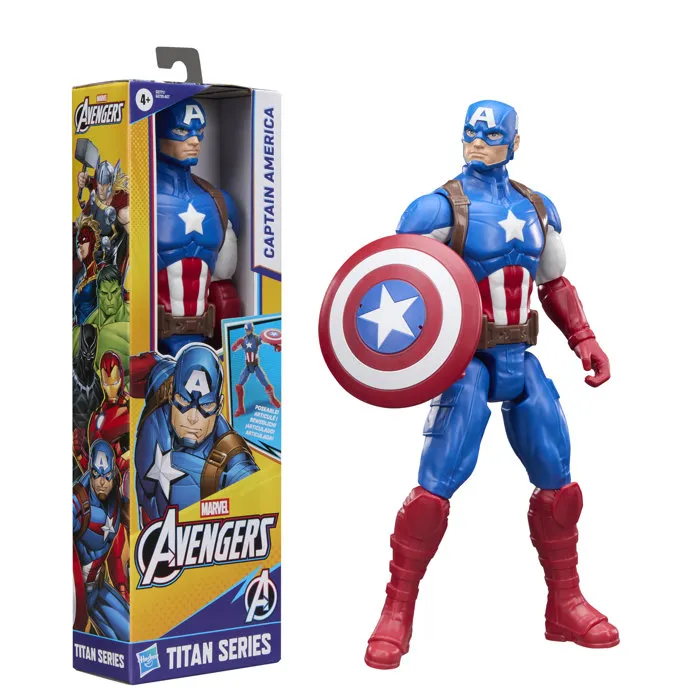 Hasbro Marvel Avengers - Figurine Captain America Titan Series 30 cm avec 11 points d'articulation - Jouet super-héros dès 4 ans Hasbro Marvel Avengers - Figurine Captain America Titan Series 30 cm avec 11 points d'articulation - Jouet super-héros dès 4 ans