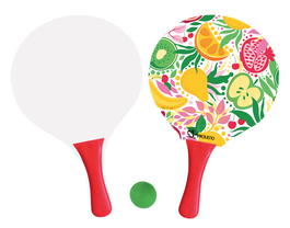 Marbueno Ensemble de Raquettes de Plage en Bois Multicolore