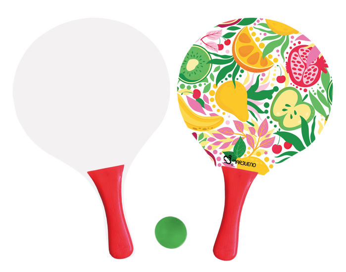 Marbueno Set de Pelles en Bois Fruits 38x24x0,6 cm pour Jardin, Piscine et Plage MARBUENO SUMMER 10567 Marbueno Set de Pelles en Bois Fruits 38x24x0,6 cm pour Jardin, Piscine et Plage MARBUENO SUMMER 10567