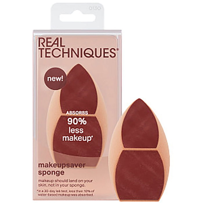 Real Techniques MakeupSaver - Éponge de maquillage innovante pour un teint naturel, technologie brevetée, réduit de 90% l'utilisation de produit, pour toutes les peaux