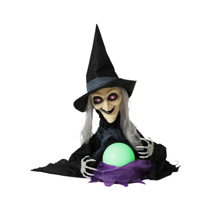 BigBuy Home Décoration d'Halloween Sorcière Animée avec Lumière et Son