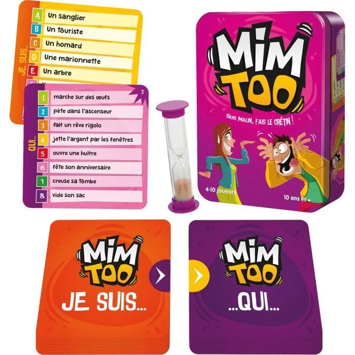 Asmodee - Jeu Mimtoo - Jeu de société d'ambiance, de cartes et d'imagination, mime et devinettes, à partir de 6 ans, Version française