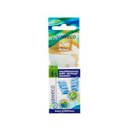 YAWECO Recambios Cepillo Dent. Cabezal Nylon Soft 4Ud. - Têtes de rechange pour brosse à dents, 4 unités, nylon souple, avec gratte-langue, 3 couleurs