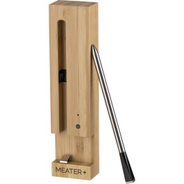 Meater MEATER Plus BBQ Thermometer avec répéteur Bluetooth 50m, Argent / Marron