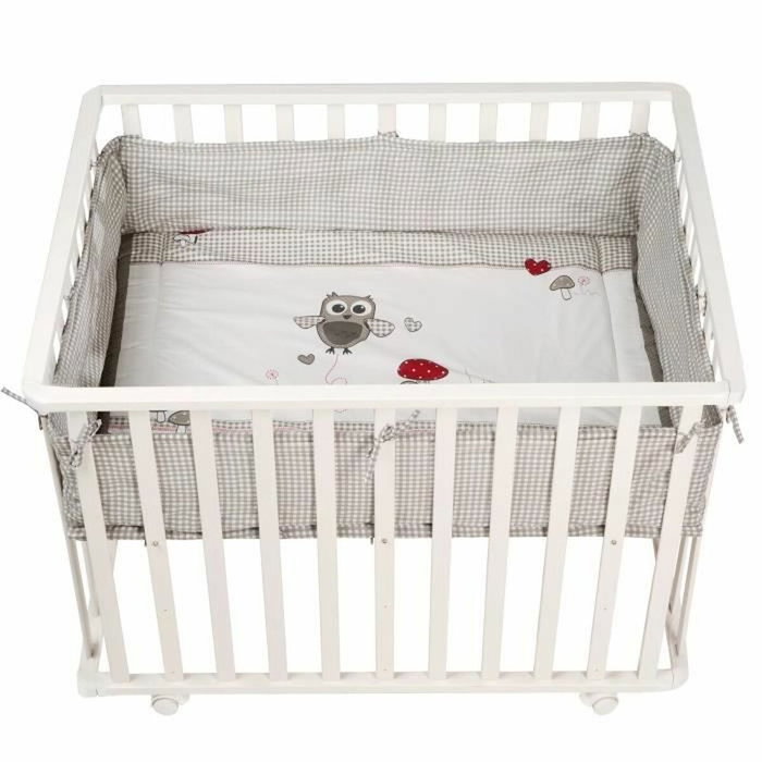 Roba Parc Bébé Adam et Eule Blanc 75x100 cm avec Tapis