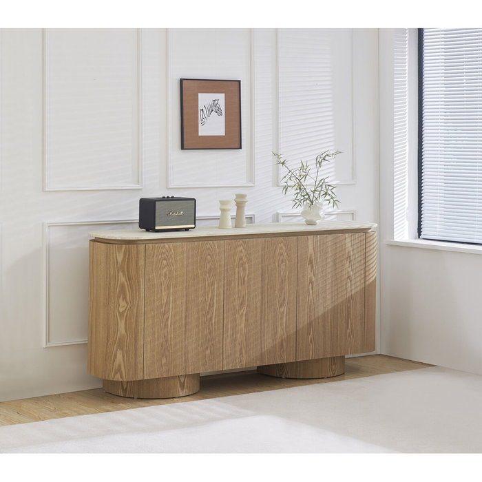 Buffet Home ESPRIT Marron Clair Granite Bois MDF 180 x 40 x 85 cm