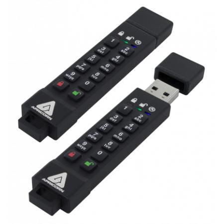 Apricorn Aegis Secure Key 3z - Clé USB sécurisée 64 Go avec chiffrement matériel AES 256-bit, clavier numérique et certification FIPS 140-2 Niveau 3 - USB 3.1
