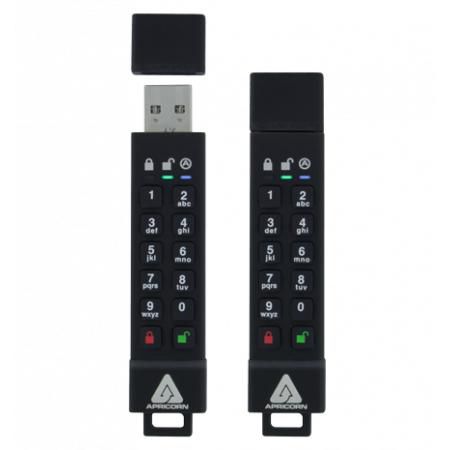 Apricorn Aegis Secure Key 3z - Clé USB sécurisée 64 Go avec chiffrement matériel AES 256-bit, clavier numérique et certification FIPS 140-2 Niveau 3 - USB 3.1