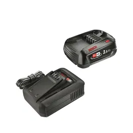 Bosch - Pack Batterie 18V 2,5 Ah + Chargeur AL 18V-44 - POWER FOR ALL 18V - Grande autonomie pour travaux domestiques et jardin