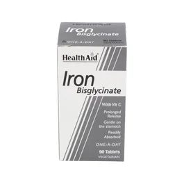 HEALTH AID Fer Bisglycinate et Vitamine C 90 comprimés