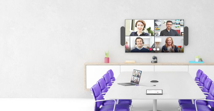 Logitech Swytch Hub de Conférence USB-C/USB-A avec 2x HDMI et USB 3.0 - Compatible Teams/Zoom - Connexion Simple pour Salles de Réunion - Jusqu'à 4K