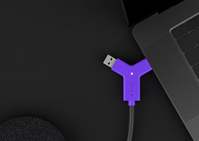 Logitech Swytch Hub de Conférence USB-C/USB-A avec 2x HDMI et USB 3.0 - Compatible Teams/Zoom - Connexion Simple pour Salles de Réunion - Jusqu'à 4K