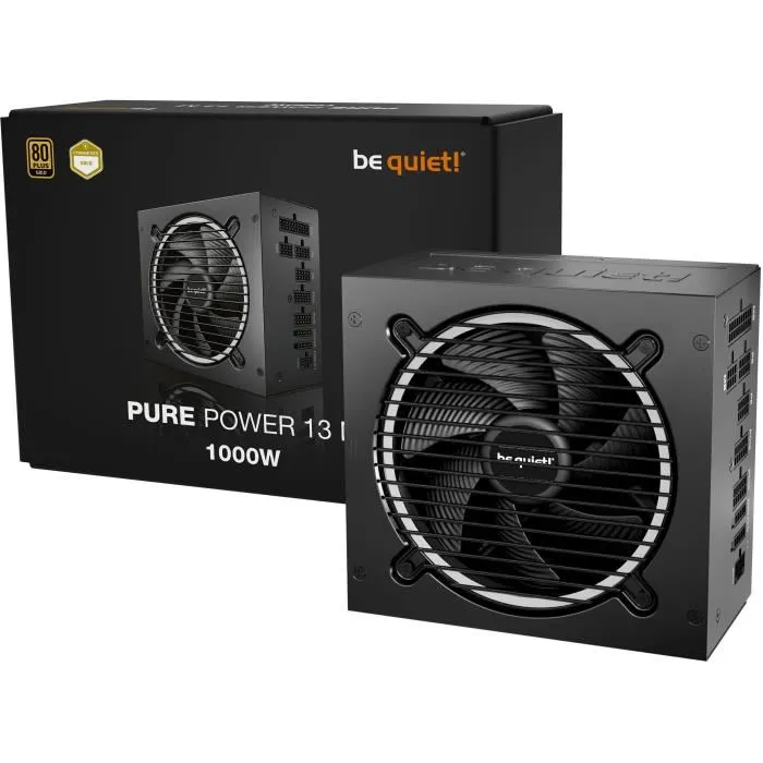 Be Quiet! Pure Power 13 M BP028EU 1000 W - Alimentation PC ATX 3.1 80 PLUS Gold, Silencieuse, Compatible PCIe 5.1, Ventilateur 120 mm, 10 Ans Garantie Be Quiet! Pure Power 13 M BP028EU 1000 W - Alimentation PC ATX 3.1 80 PLUS Gold, Silencieuse, Compatible PCIe 5.1, Ventilateur 120 mm, 10 Ans Garantie