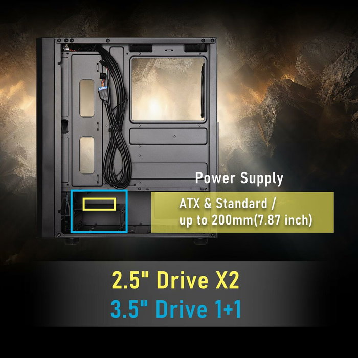 BitFenix Apollo ARGB Boîtier PC Moyen Tour Noir