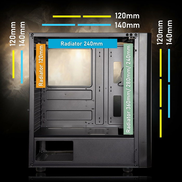 BitFenix Apollo ARGB Boîtier PC Moyen Tour Noir