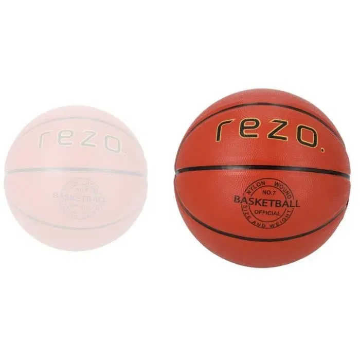 Rezo Ballon de Basket en Caoutchouc Taille 7, Marron, pour Basket et Handball