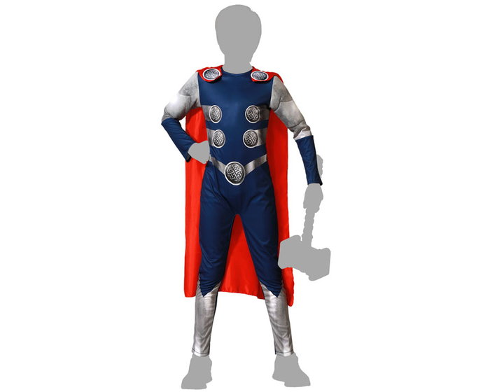 Déguisement Enfant Super Héros Dieu du Tonnerre - Cape et Combinaison - 10-12 Ans - Garçon