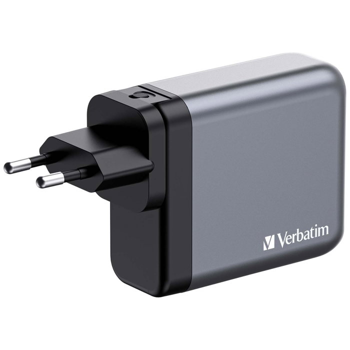Verbatim GNC-140 Chargeur Mural GaN 140W 4-en-1 (2x USB-C PD 140W, 1x USB-C PD 20W, 1x USB-A QC 3.0)
