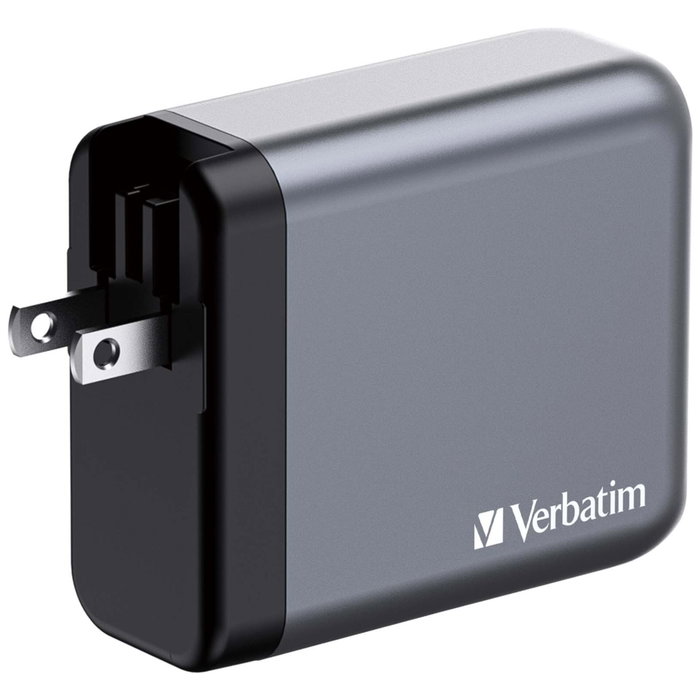 Verbatim GNC-140 Chargeur Mural GaN 140W 4-en-1 (2x USB-C PD 140W, 1x USB-C PD 20W, 1x USB-A QC 3.0)