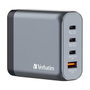 Verbatim GNC-140 Chargeur Mural GaN 140W 4-en-1 (2x USB-C PD 140W, 1x USB-C PD 20W, 1x USB-A QC 3.0)