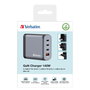 Verbatim Chargeur mural GaN 140W 4 ports avec 2x USB-C PD 140W, 1x USB-C PD 20W, 1x USB-A QC 3.0 - Fiches EU/UK/US interchangeables