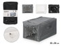 Kipit Boîte de Rangement avec Fermeture Éclair Assorti 53 x 35 x 28 cm Tissu Polyester, Fer, Plastique Blanc Gris Noir (Set de 12)
