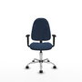PIQUERAS Y CRESPO Chaise de bureau Algarra, Simili cuir bleu marine, Base chromée
