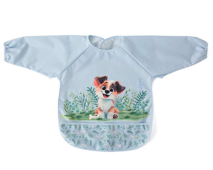 KioKids Babero Imperméable avec Manches Longues - Bleu - Collection Lovely Friends